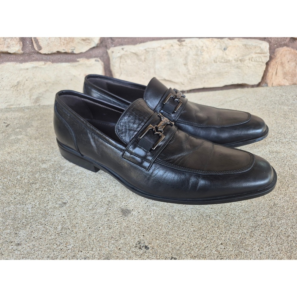 Bruno Magli Men's Size 10 Black Leather Bit Loafers Made in Italy Luxury Shoes